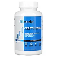 Fitcode, Creatine1000, 1000 мг, 60 рослинних капсул (500 мг в 1 капсулі) оригінал