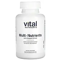 Vital Nutrients, Мультиелементи (з міддю та залізом), 180 вегетаріанських капсул Дніпро