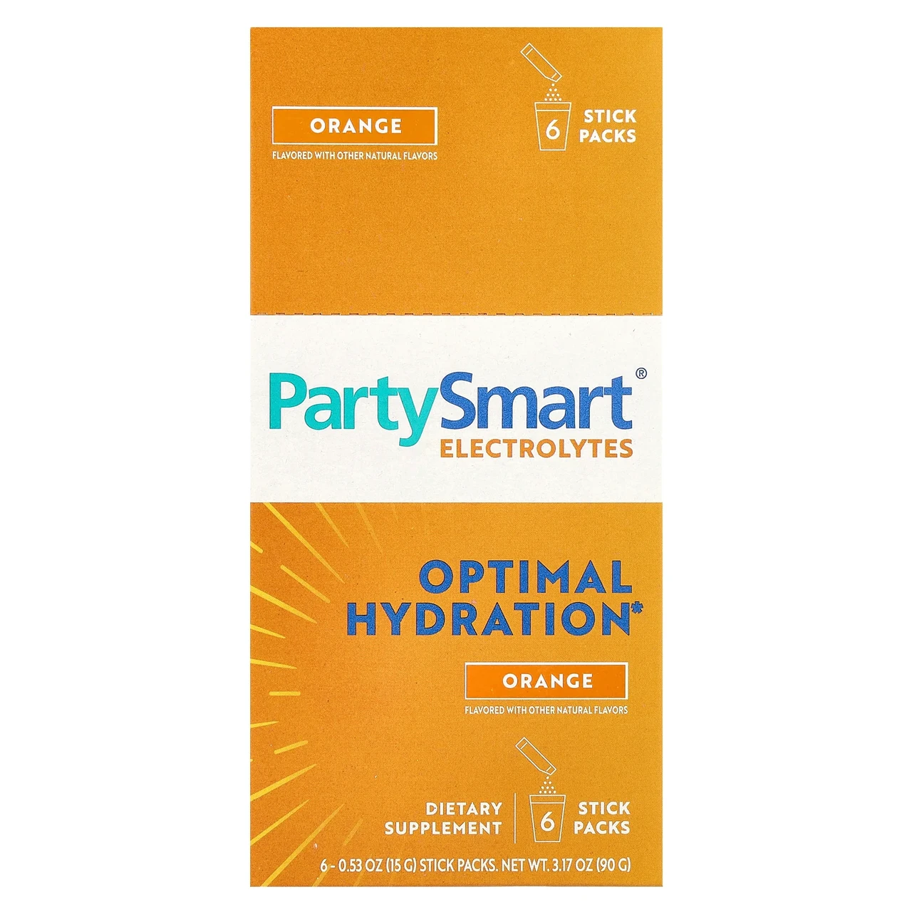 Himalaya, PartySmart®, електроліти, апельсин, 6 пачок у стиках по 15 г (0,53 унції), Київ