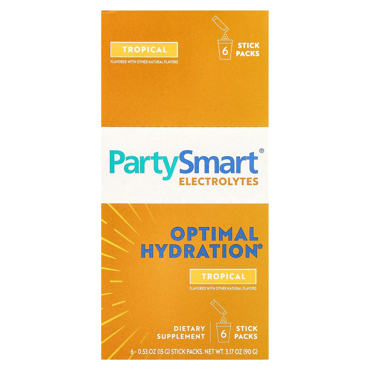 Himalaya, PartySmart®, електроліти, тропічні фрукти, 6 пачок у стиках по 15 г (0,53 унції), Київ