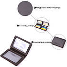 Стильна обкладинка на автодокументи у вінтажній шкірі GRANDE PELLE 22873 Темно-коричнева, фото 4