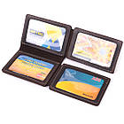 Стильна обкладинка на автодокументи у вінтажній шкірі GRANDE PELLE 22873 Темно-коричнева, фото 7