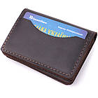 Стильна обкладинка на автодокументи у вінтажній шкірі GRANDE PELLE 22873 Темно-коричнева, фото 8