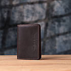 Стильна обкладинка на автодокументи у вінтажній шкірі GRANDE PELLE 22873 Темно-коричнева, фото 9