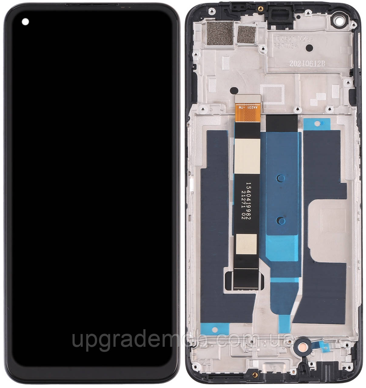 Дисплей модуль тачскрин Realme 8 5G/8s 5G чорний з рамкою, фото 1