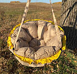 Підвісні крісло гойдалки для дітей та дорослих, Садові гойдалки, діаметр 95 см, Гойдалки підвісні для дачі, фото 7