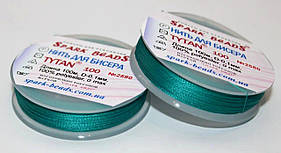 Нитка для бісеру темна бірюза (смарагдовий) колір 2580 Tytan 100 (100 метрів)