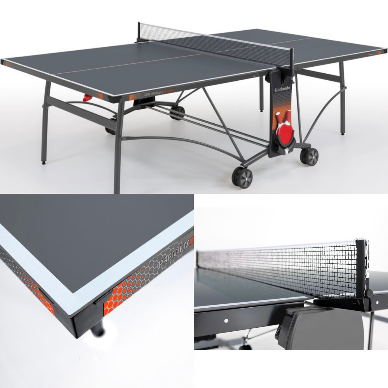 Складаний тенісний стіл для вулиці та закритих приміщень Garlando Performance Outdoor 4 mm Grey Сірий