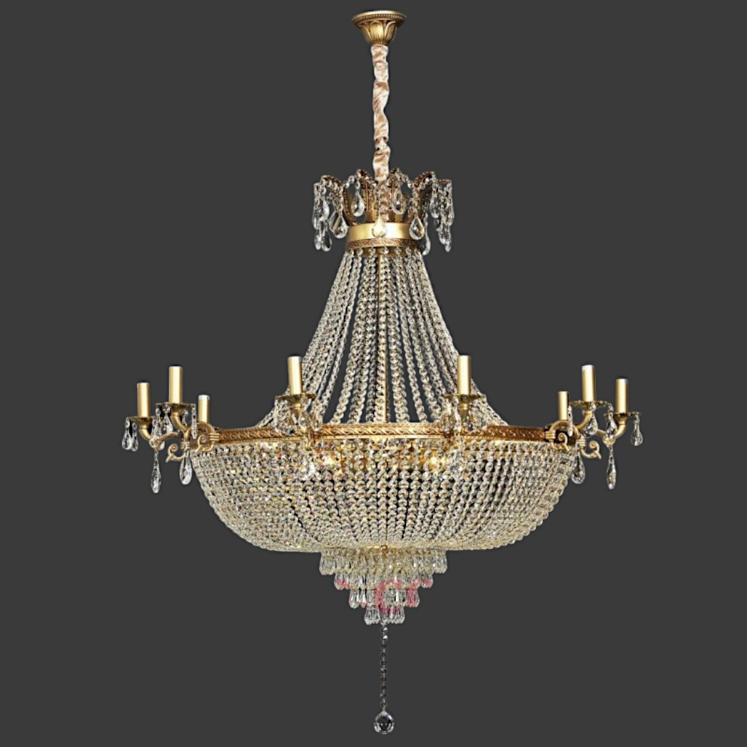 Люстра кришталева SB-8588A/10+5+4 CP BRS, фото 1