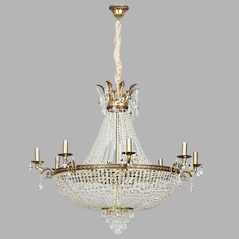 Люстра кришталева SD-8588W/8+4+3 CP BRS+CF, фото 1