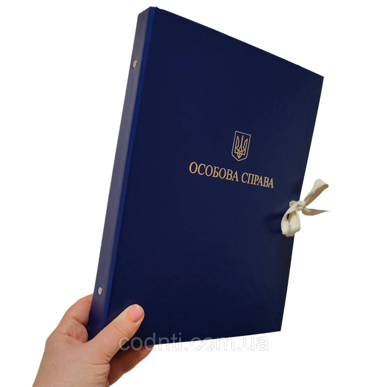 Папка А4 "Особова справа" на зав'язках із тисненням "під золото" з клапанами 20 мм