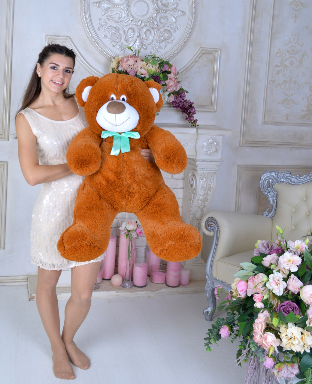 М'яка іграшка ведмедика (120 см), Харків "Коричневий"