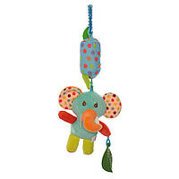 Підвіска для візка "Слоник" Limotoy SKK-016 з плюшевими тваринами та прорізувачем, 10x17x6 см