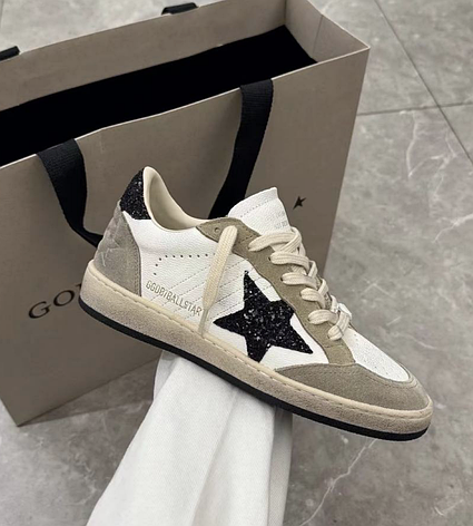 Жіночі коричневі сірі замшеві кросівки Golden Goose Super-Star із зіркою кеди, фото 1
