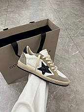 Жіночі коричневі сірі замшеві кросівки Golden Goose Super-Star із зіркою кеди, фото 3