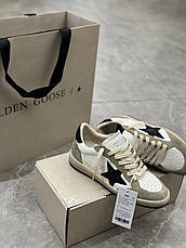 Жіночі коричневі сірі замшеві кросівки Golden Goose Super-Star із зіркою кеди, фото 4