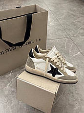 Жіночі коричневі сірі замшеві кросівки Golden Goose Super-Star із зіркою кеди, фото 5