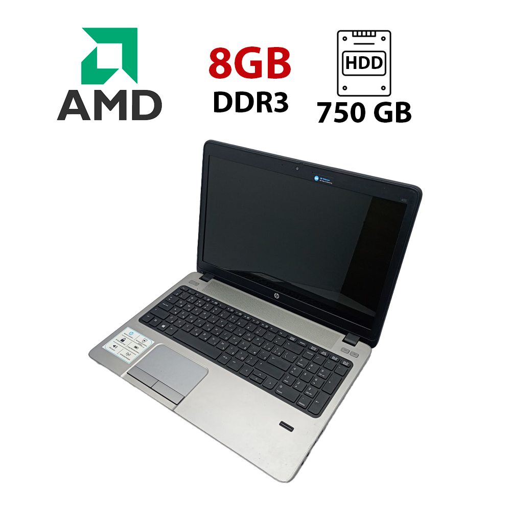 Ноутбук HP 455 G1/ 15.6" (1366x768)/ AMD A8-4500M/ 8 GB RAM/ 750 GB HDD/ Radeon HD 7640G