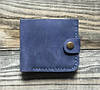 Шкіряний гаманець "Вlue" ручної роботи, натуральна шкіра, на кнопці+гравіювання, фото 2