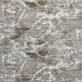 Декоративна 3D панель самоклейка 700х770х5мм Чорний мармур (цегла) (061-5) SW-00000036