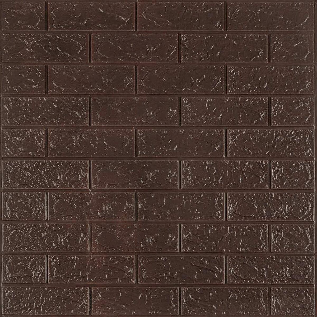 3D панель самоклеюча цегла Чорний шоколад 700х770х3мм (018-3) SW-00000543, фото 1