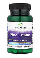 Цинк  Swanson Zinc Citrate 50 mg 60 капсул