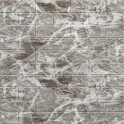 Декоративна 3D панель самоклейка 700х770х5мм Чорний мармур (цегла) (061-5) SW-00000036