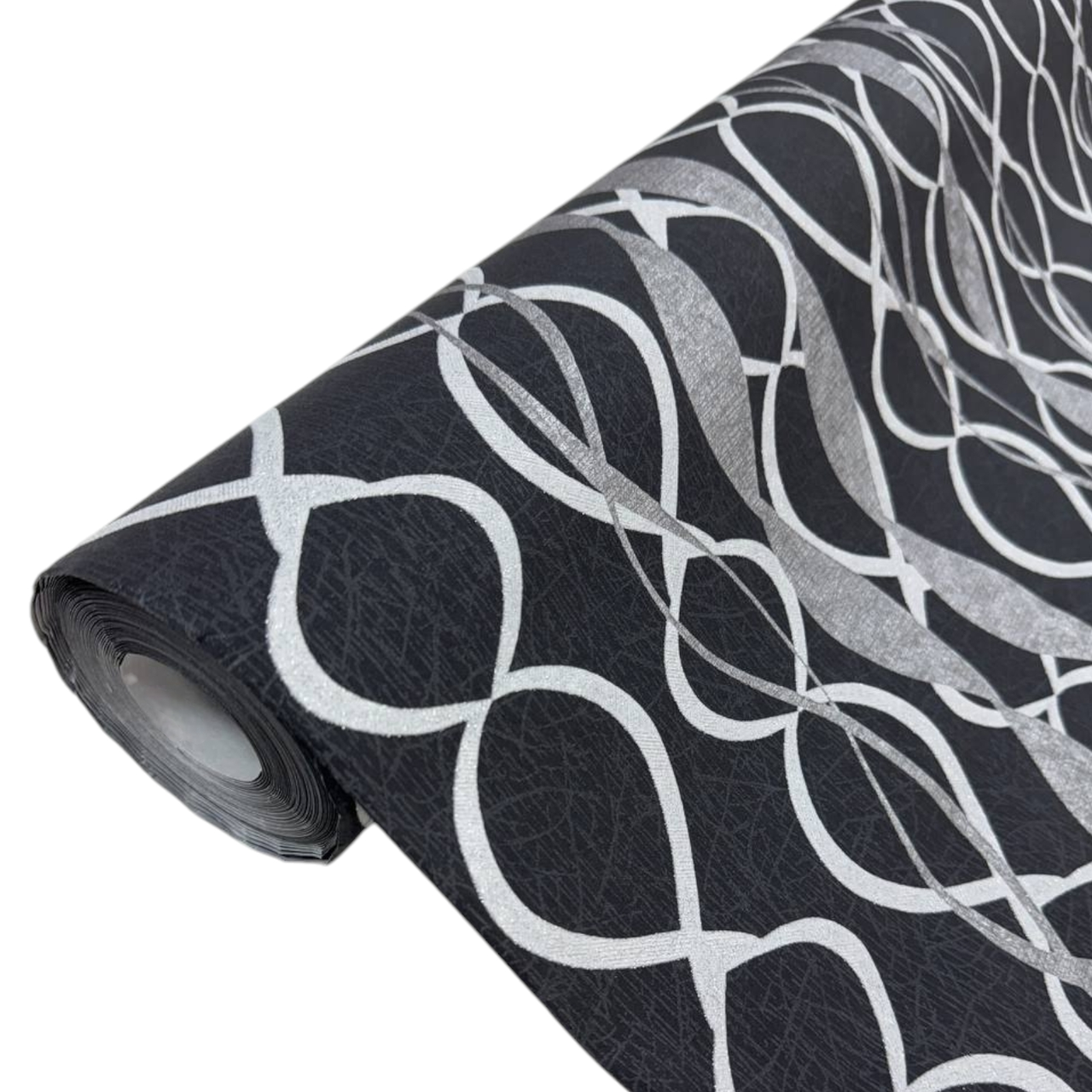 Шпалери вінілові 10,05 × 1,06 м Marburg 58931, чорні для спальні, вітальні, кухні, коридору, ванної кімнати, фото 1