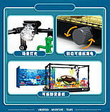 Конструктор A-Toys 7024 "Акваріум з черепахою рибами та рослинами" 753 дет зі світлом, фото 5