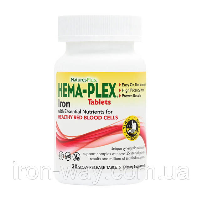 Natures Plus Hema-Plex Iron (30 tab), фото 1