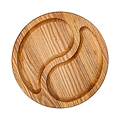 Менажниця дерев'яна 25 см кругла на 2 секції