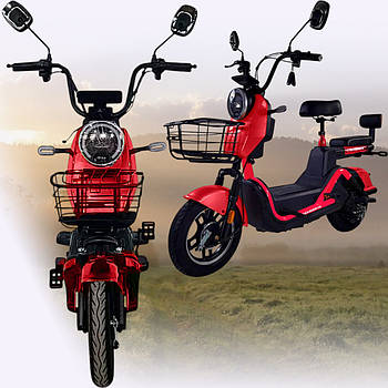 Електровелосипед двомісний та двигуном 600 Вт зі швидкістю до 50 км/год Crosser CR-2 600W Червоний