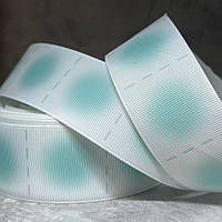 Репсова стрічка 4 см - м'ятні кружки, (приблизно 24 квадратики 4 * 4,2 см) - метр, Різнокольоровий