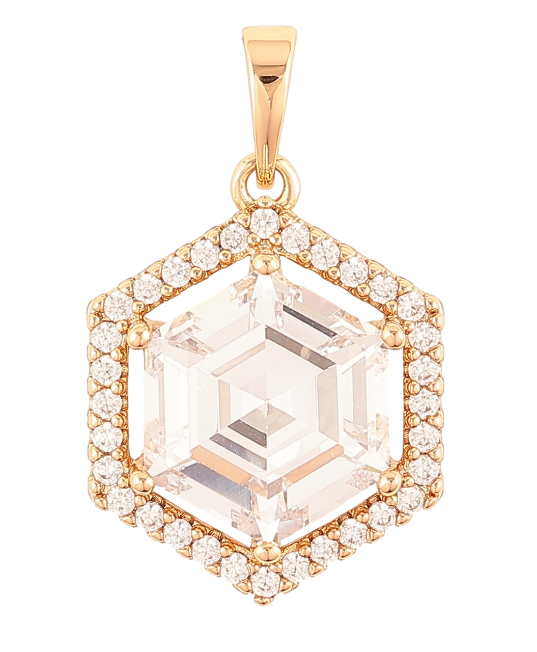 Кулон Xuping Позолота 18K «Кришталевий шестикутник» для ланцюжка до 6мм