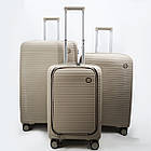 Валіза дорожня 3 в 1 трійка на колесах поліпропілен 75*50 см у різних кольорах Cans Бузковий, фото 2