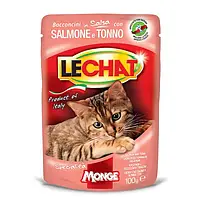 Вологий корм для котів Monge (Монж) Lechat Cat Wet Adult тунець та лосось 0.1 кг 24 шт