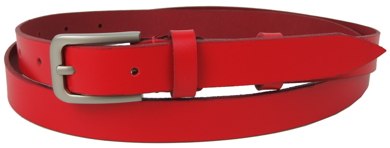Жіночий шкіряний ремінь Skipper 1629-20 червоний 2 см