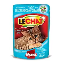 Акція 24+24! Вологий корм для котів Monge Lechat Cat Wet Adult океанічна риба 0.1 кг