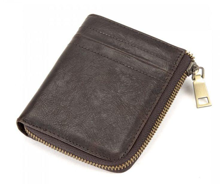 Шкіряне невелике чоловіче Портмоне buuba Tiding Bag коричневе