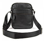 Чоловіча шкіряна Сумка buuba планшетка Tiding Bag чорна, фото 4