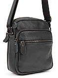 Чоловіча шкіряна Сумка buuba планшетка Tiding Bag чорна, фото 6