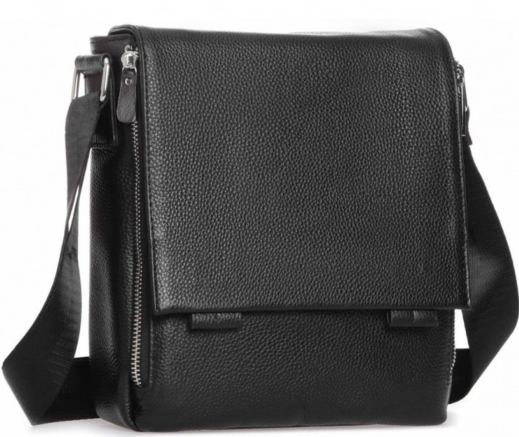Чоловіча Сумка buuba з натуральної шкіри Tiding Bag чорна