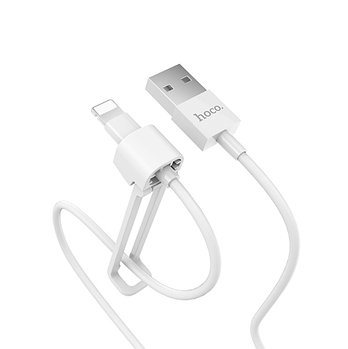 Кабель USB HOCO Lightning X31, білий, з тримачем (KG-12547)