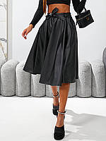 Юбка Stefania свободный крой, объемный на талии удобная резинка еко кожа