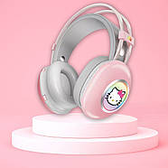 Навушники Bluetooth накладні з RGB підсвічуванням та Hello Kitty PG-706H, фото 2