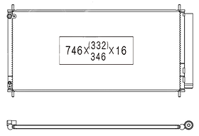 Конденсатор кондиціонера Acura TLX 14-17 Koyoair АКПП/МКПП; 746X332X16; +осушувач; USA; (2.4/3.5)