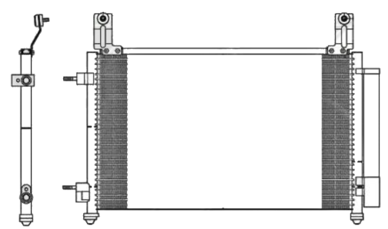 Конденсатор кондиціонера Chevrolet Spark M200 05-09 Ava АКПП/МКПП; 535X305X16; +осушувач (0.8/1.0), фото 1