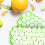 Силіконова форма для льоду Соти з кришкою, фото 4