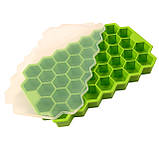 Силіконова форма для льоду Соти з кришкою, фото 10