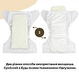 Багаторазовий вкладиш для підгузків з 4 шарів бамбуково-бавовняної тканини, фото 9